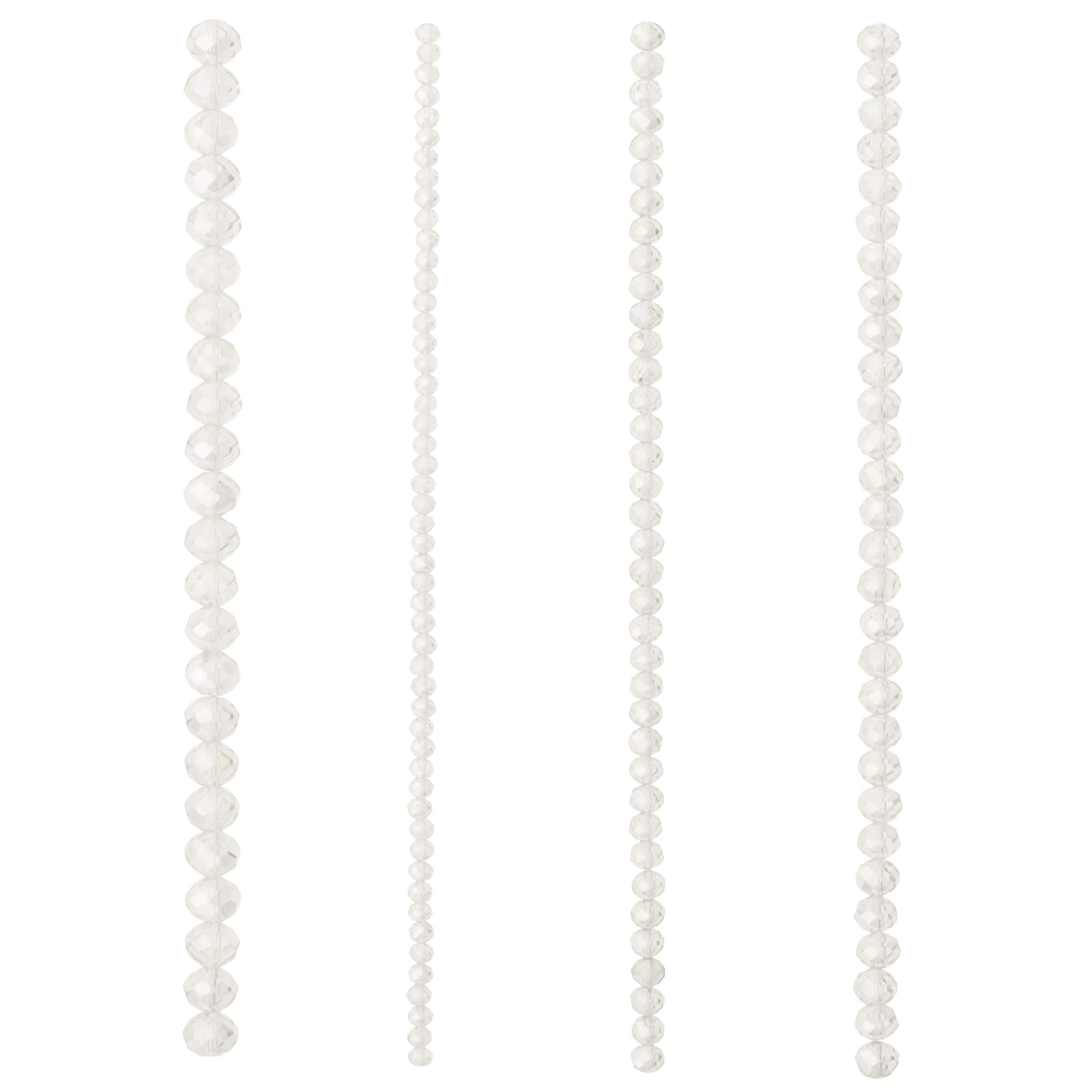 Clear Faceted Glass Rondelle Beads by Bead Landing™